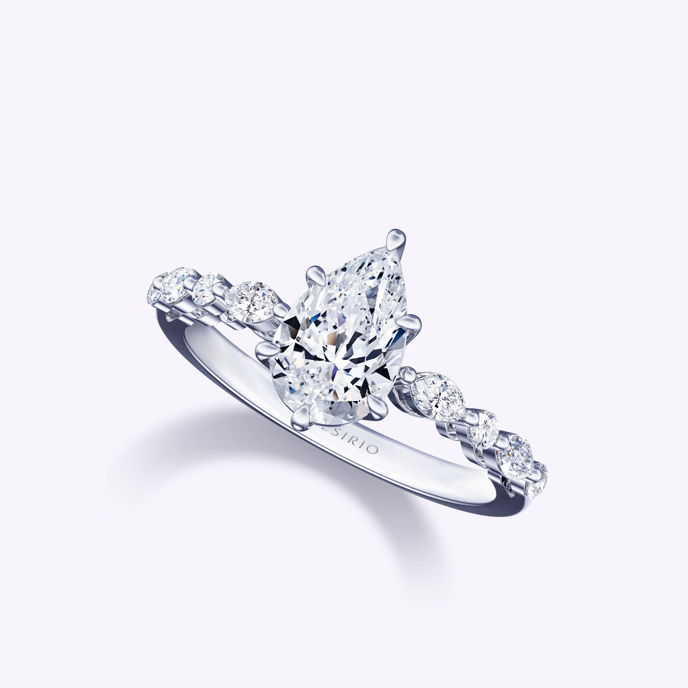 Unique Dainty Eternity 6-Prong Solitaire Diamond Engagement Ring