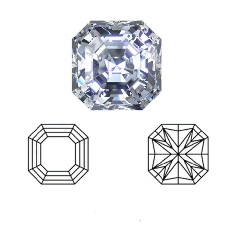 Ein zarter Erinnerungsdiamant im Asscher-Schliff, sorgfältig aus der Tierasche gefertigt.