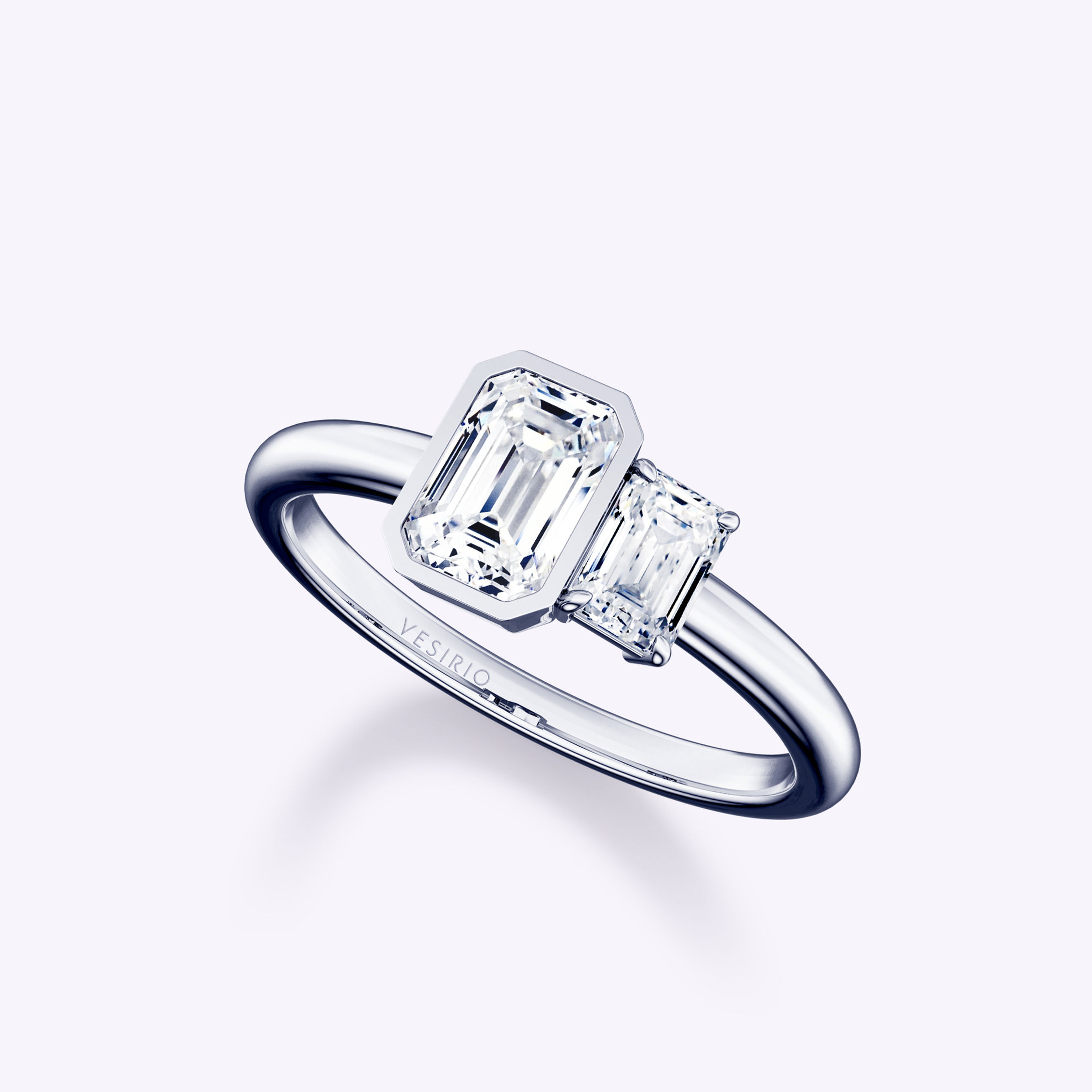 Unique Modern Two-Stone Diamond Engagement Ring