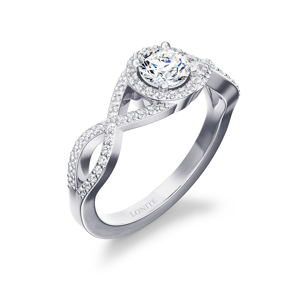 InfinityTwist Pavé Halo Diamond Ring