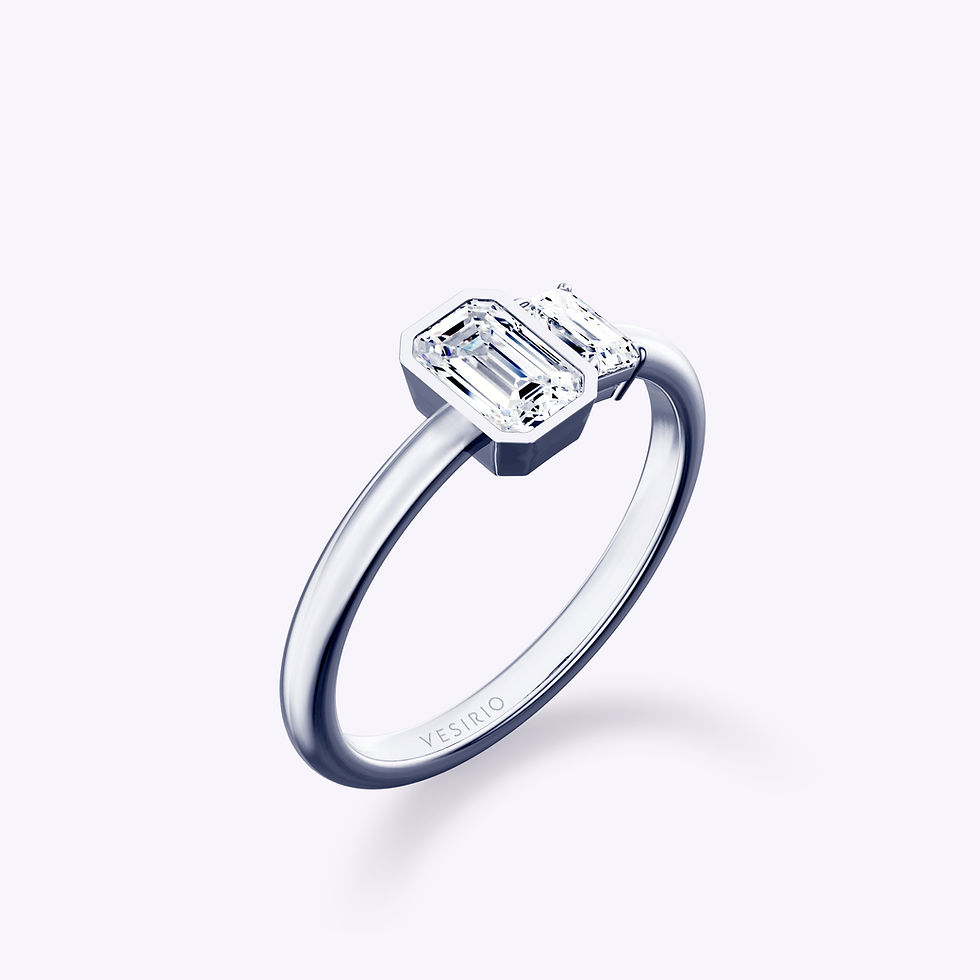 Unique Modern Two-Stone Diamond Engagement Ring