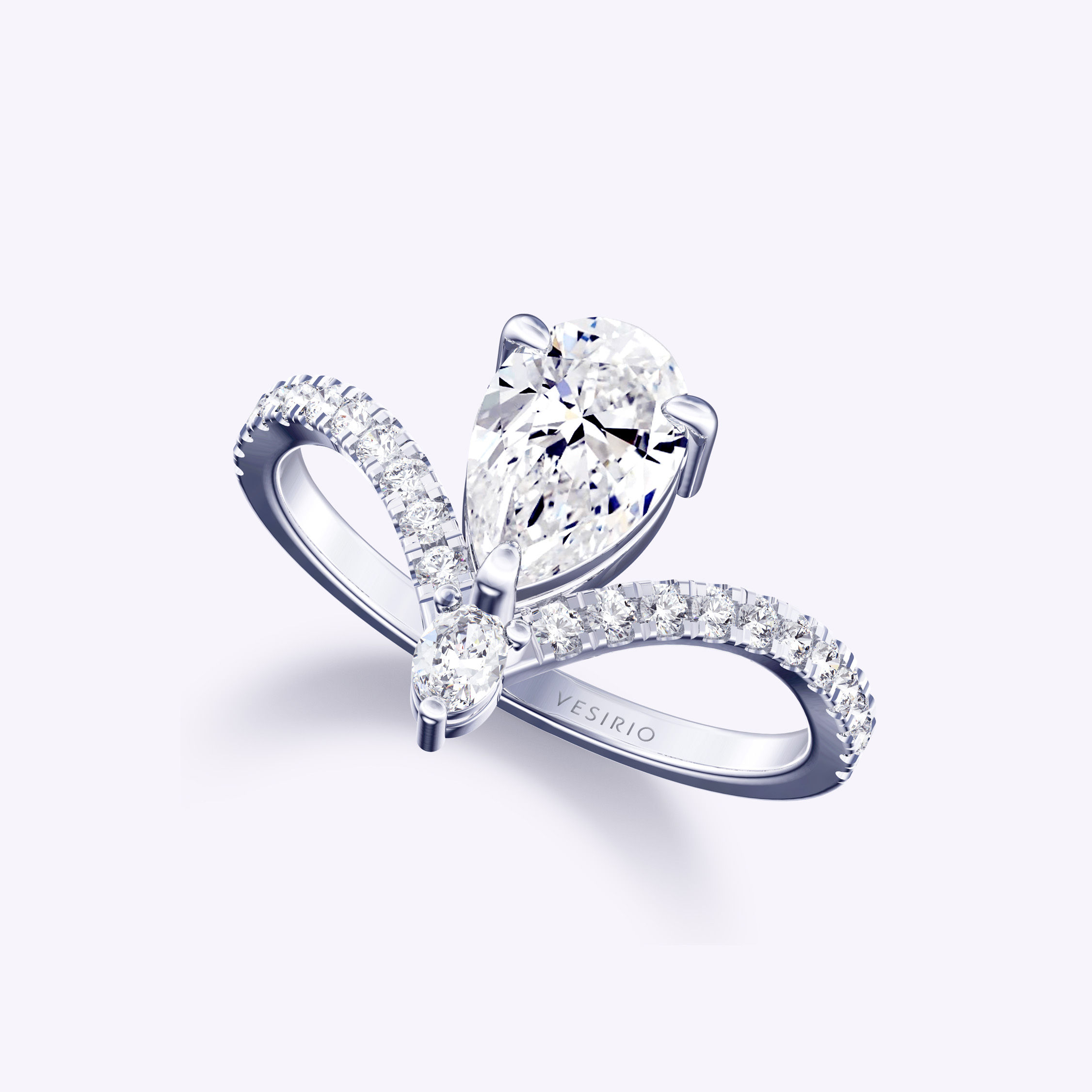Modern Unique V-Shaped Diamond Engagement Ring