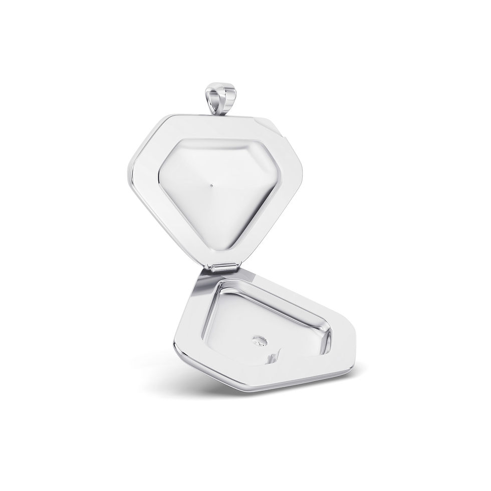 Thumbnail: Bespoke Geometric Diamond Silhouette Photo Locket