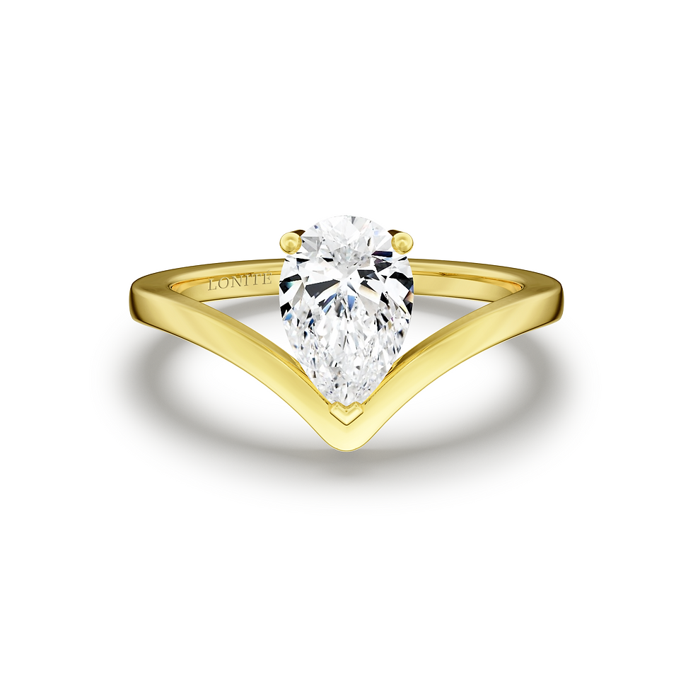 V-Shaped Shank Solitaire Diamond Ring