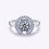 Thumbnail: Hollow Halo Bezel Setting Diamond Engagement Ring | 18K White Gold | Platinum