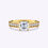 Thumbnail: Pavé Asscher Cut Solitaire Diamond Engagement Ring | 18K Yellow Gold