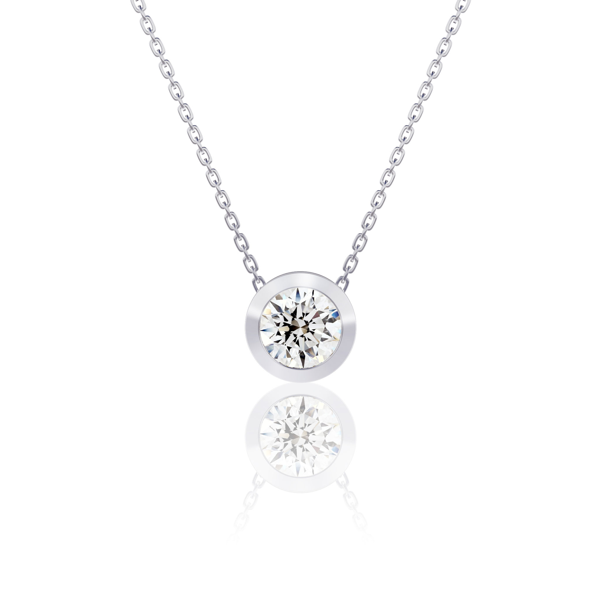 Dog-eared Edge Bezel Solitare pendant