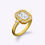 Thumbnail: Antique Vintage Milgrain Halo Asscher Diamond Engagement Ring | 18K Yellow Gold