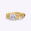 Thumbnail: Unique Leaf and Vine Milgrain Round Diamond Engagement Ring | 18K Yellow Gold