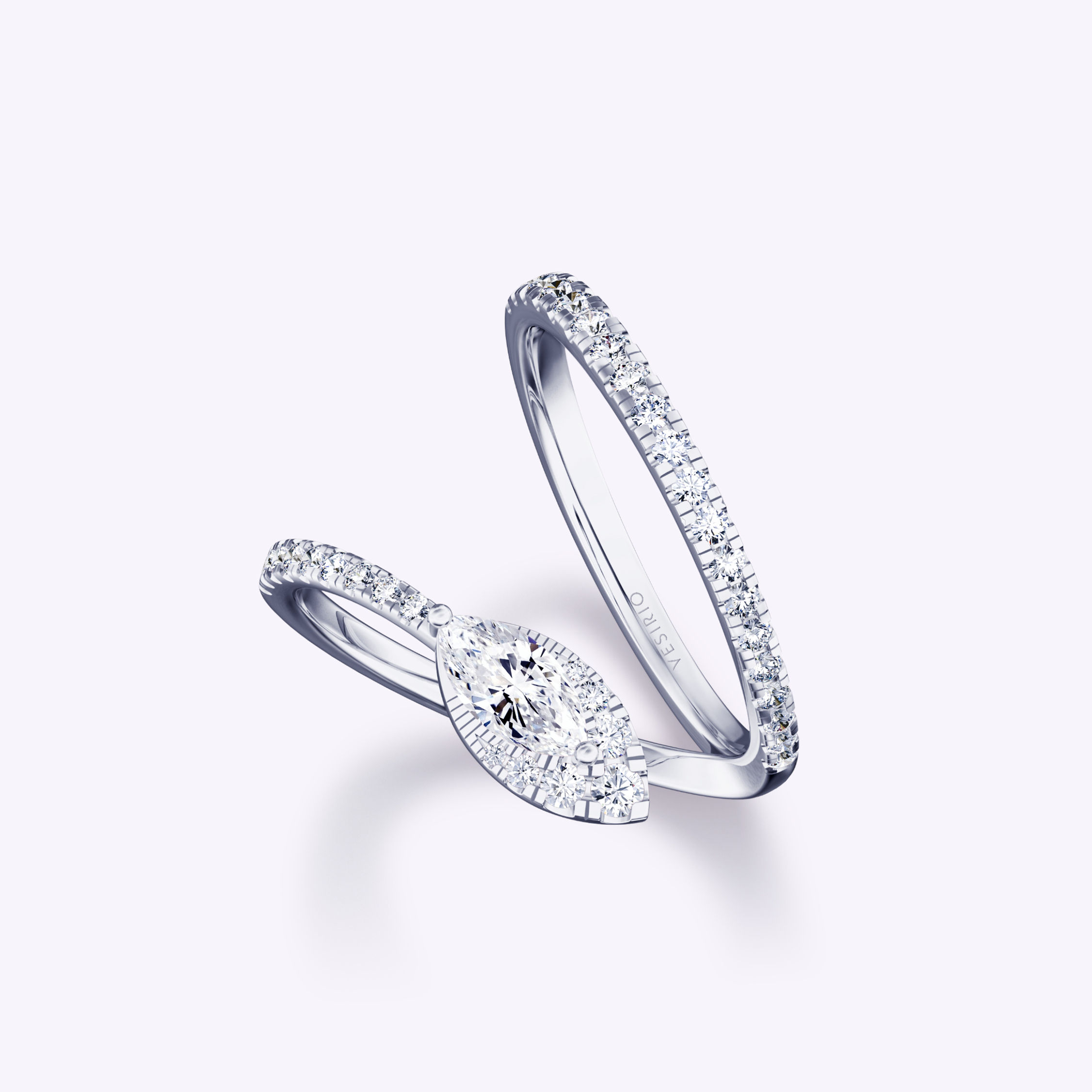 Unique Pavé Marquise Cut Diamond Engagement Ring