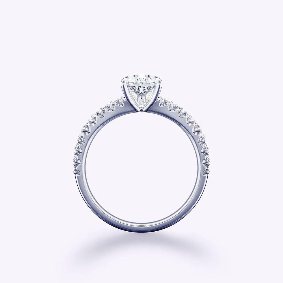 Vintage Pavé Solitaire Diamond Engagement Ring