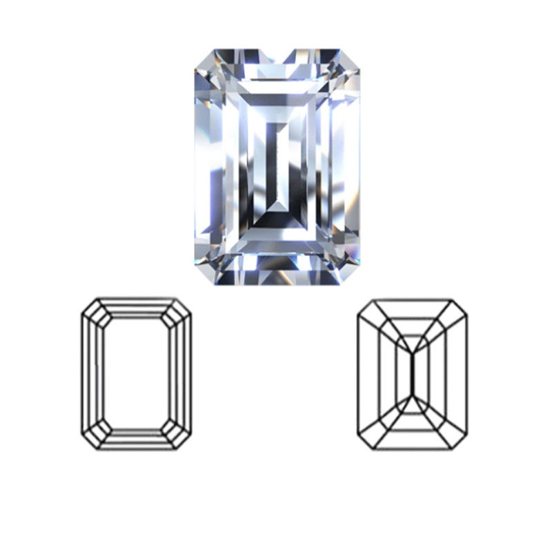 Ein brillanter Erinnerungsdiamant im Smaragd-Schliff, sorgfältig aus Tierasche gefertigt.