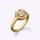 Thumbnail: Hollow Halo Bezel Setting Diamond Engagement Ring | 18K Yellow Gold