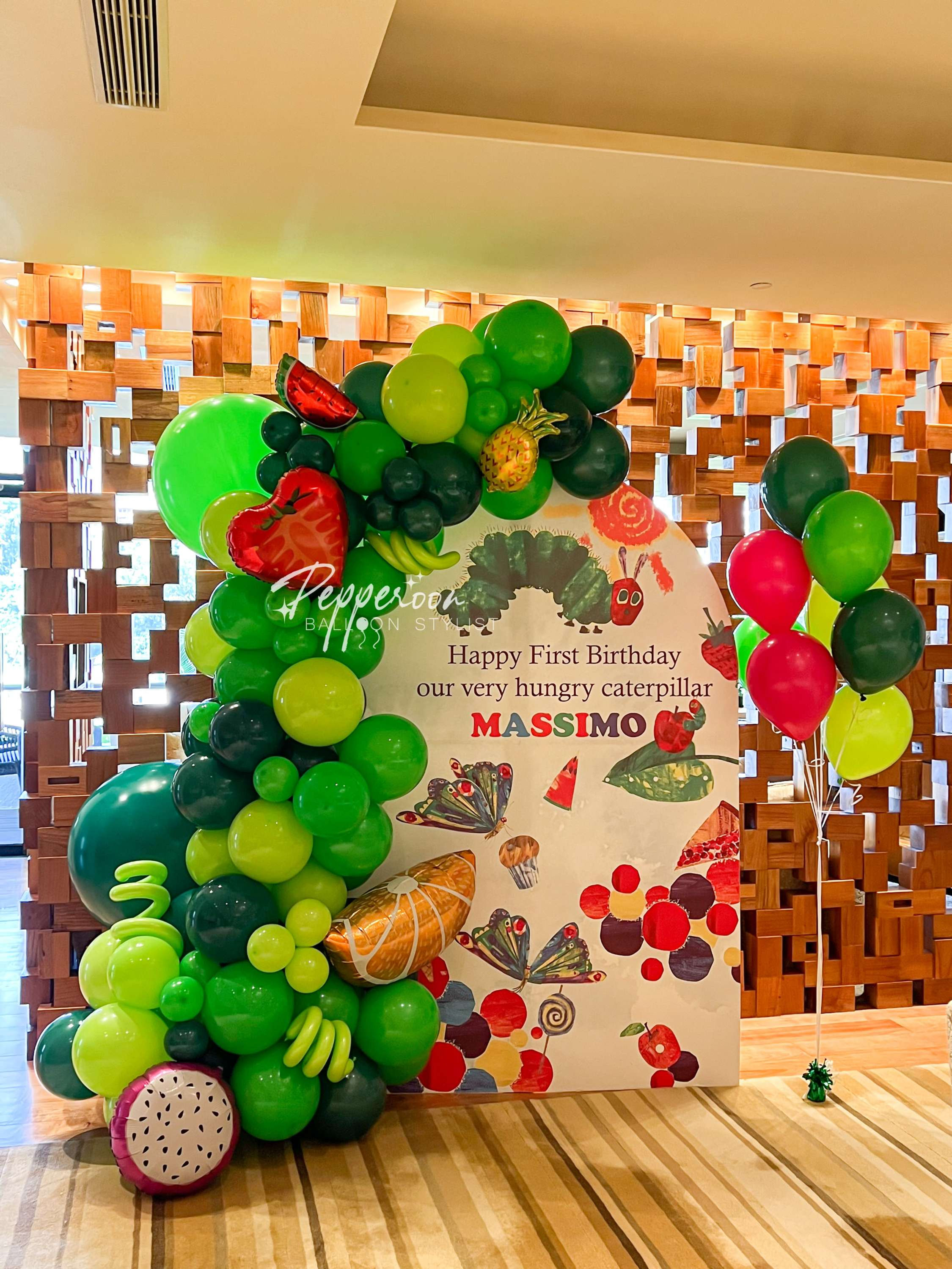 Themed Sailboard Backdrop With Half Balloon Arch And Special Balloons