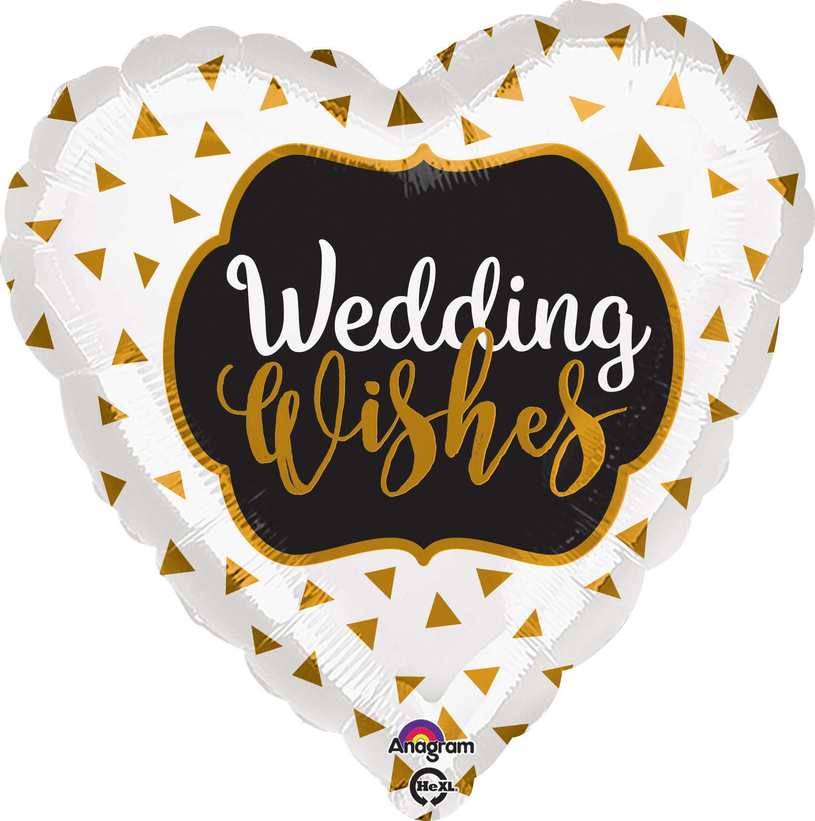 Confetti Wedding Heart Foil Balloon 18in