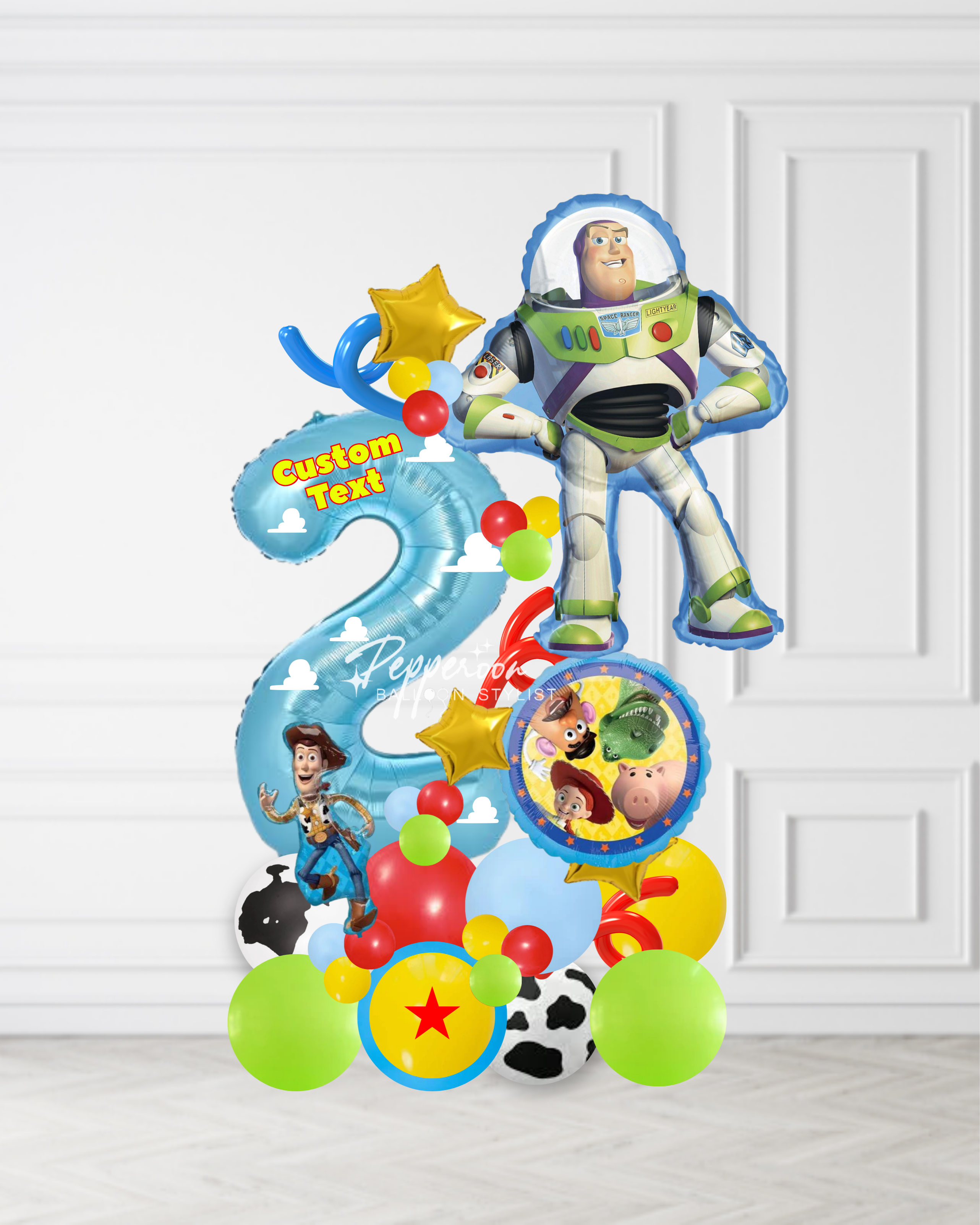 Classic Toy Story Buzz Lightyear Happy Birthday Balloon Stack