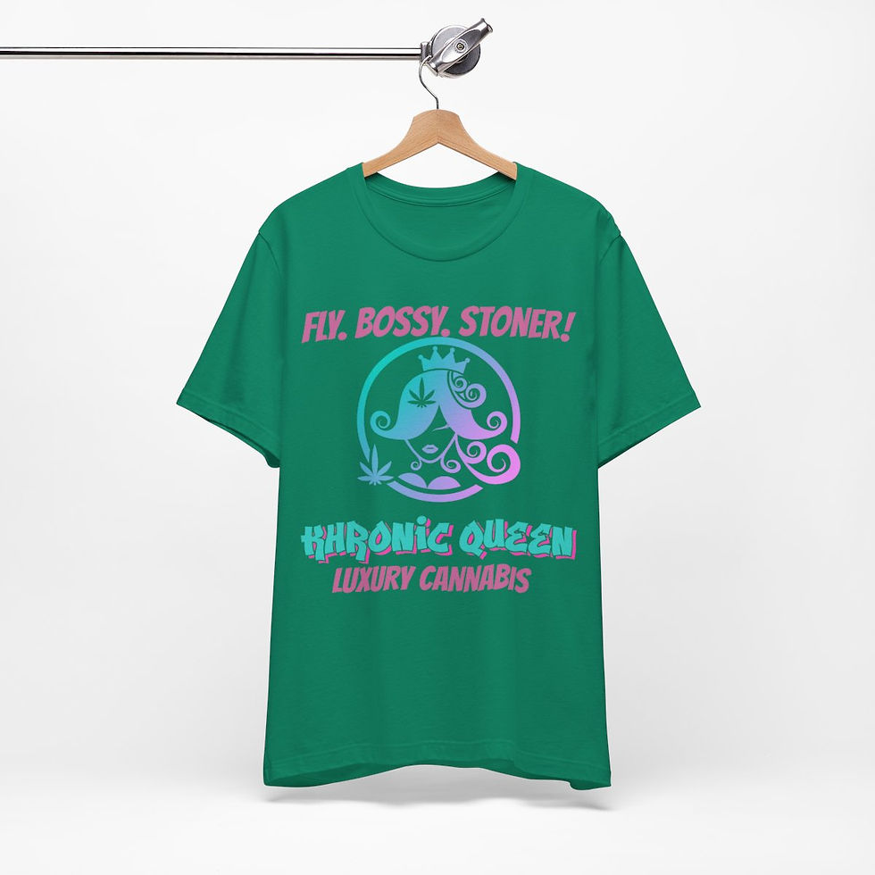 Μικρογραφία: PINK & GREEN Ed-- KHRONIC QUEEN  FLY. BOSSY STONER -Jersey Short Sleeve Tee 