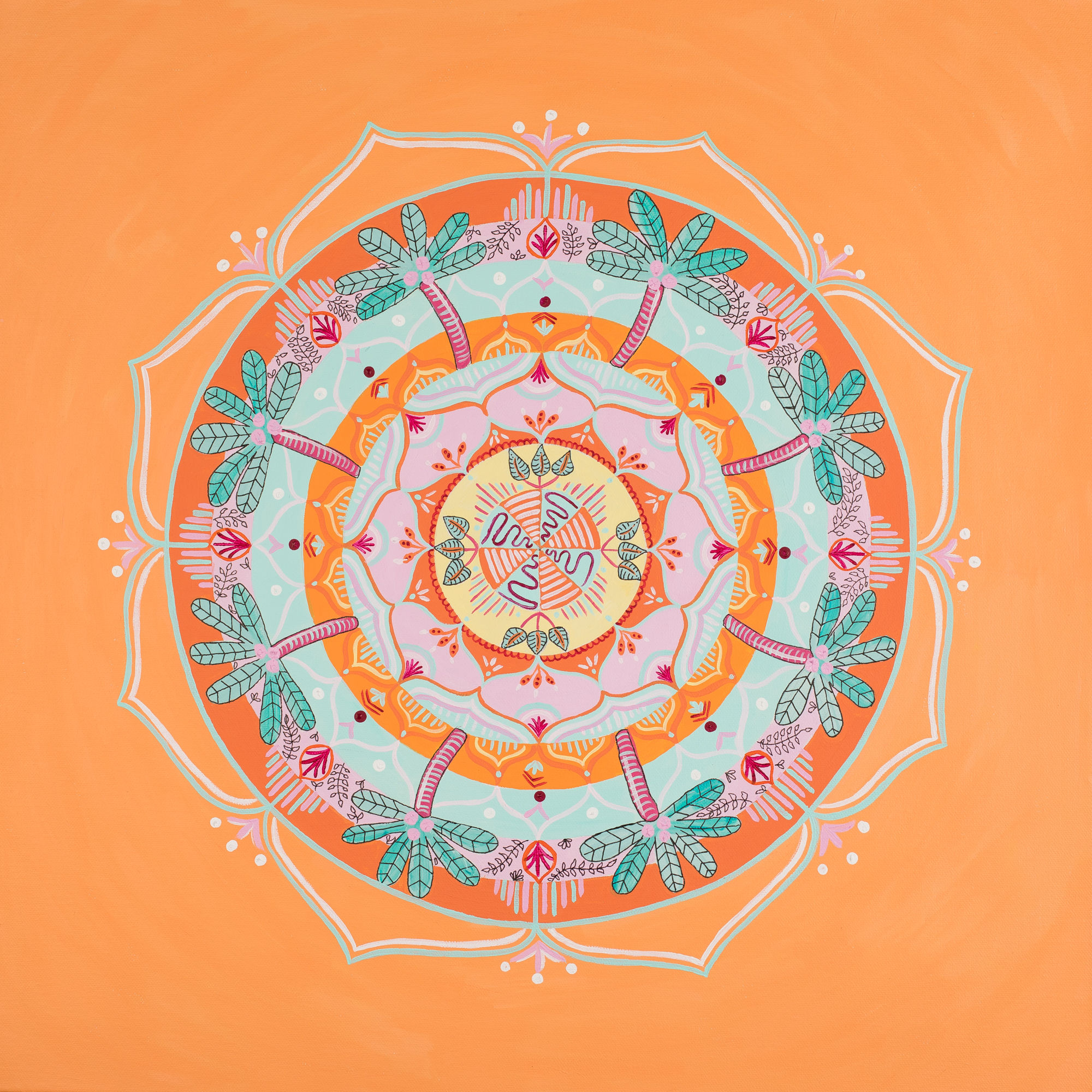 Orange Mandala Print