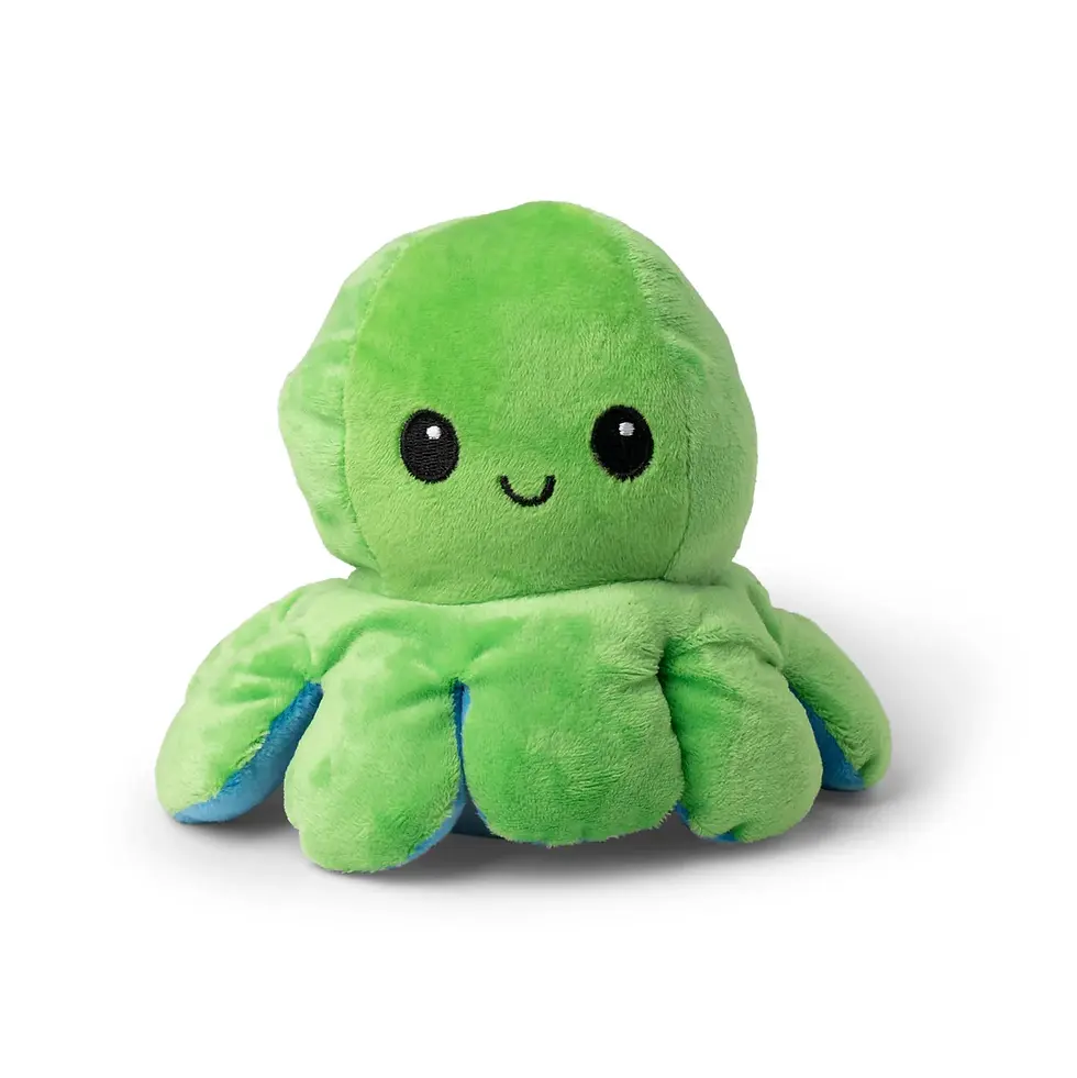 Green Reversible Plush Octopus