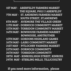 MAY DATES FOR YOUR DIARY