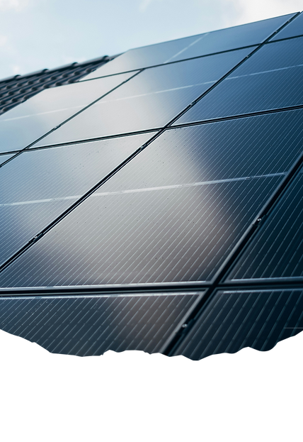 A close-up of a rooftop solar array, illustrating the potential for roof-mounted solar PV for businesses