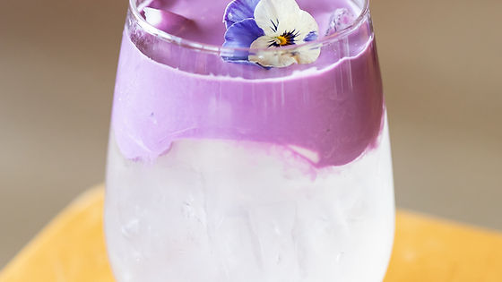 Coconut juice with ube cream