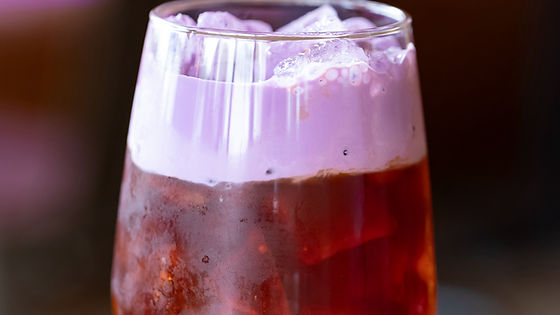 Thai ice tea with ube cream