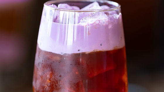 Thai ice tea with ube cream