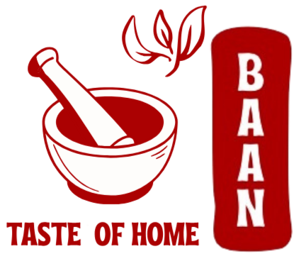 Baan logo with mortar and pestle for Thai crispy chili NZ