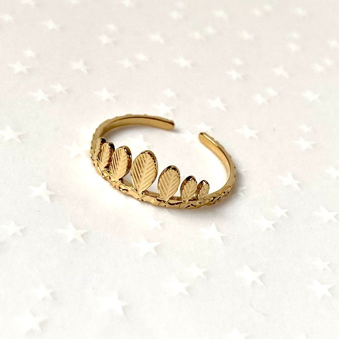 Miniature : bague doré réglable couronne de plumes geneve