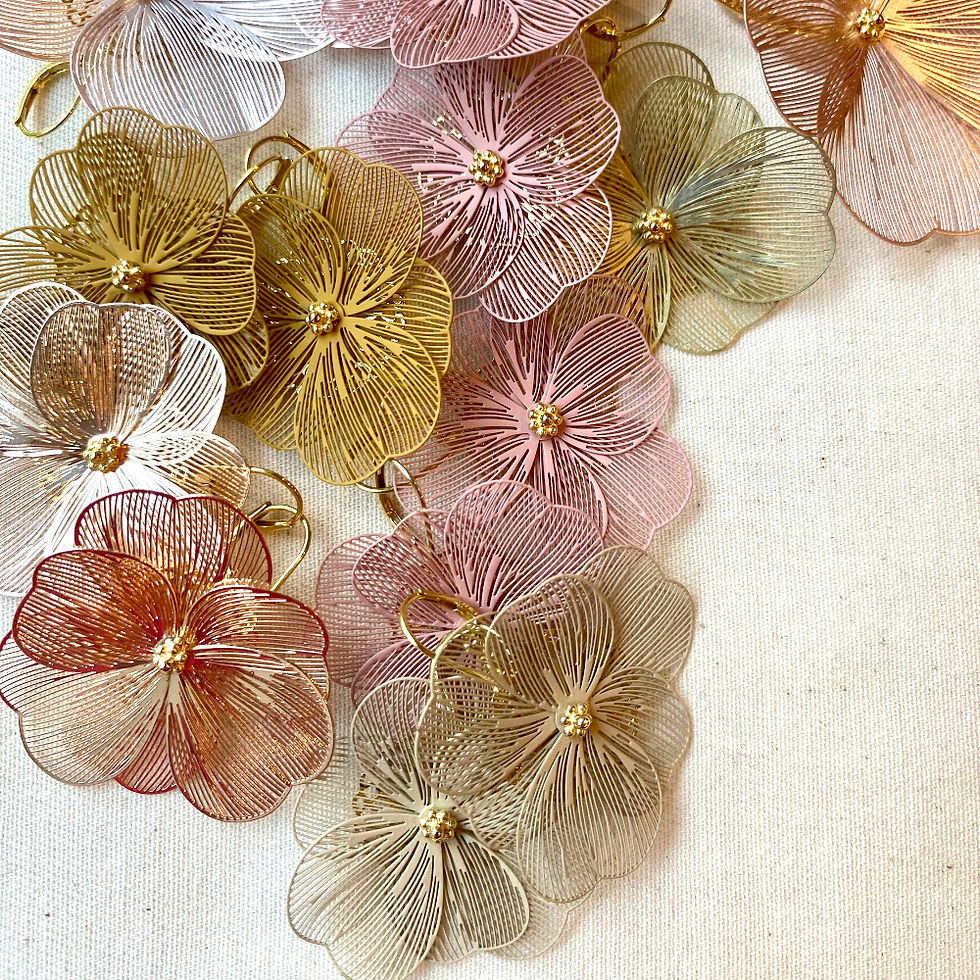 boucles d'oreilles fleur colorées swiss made