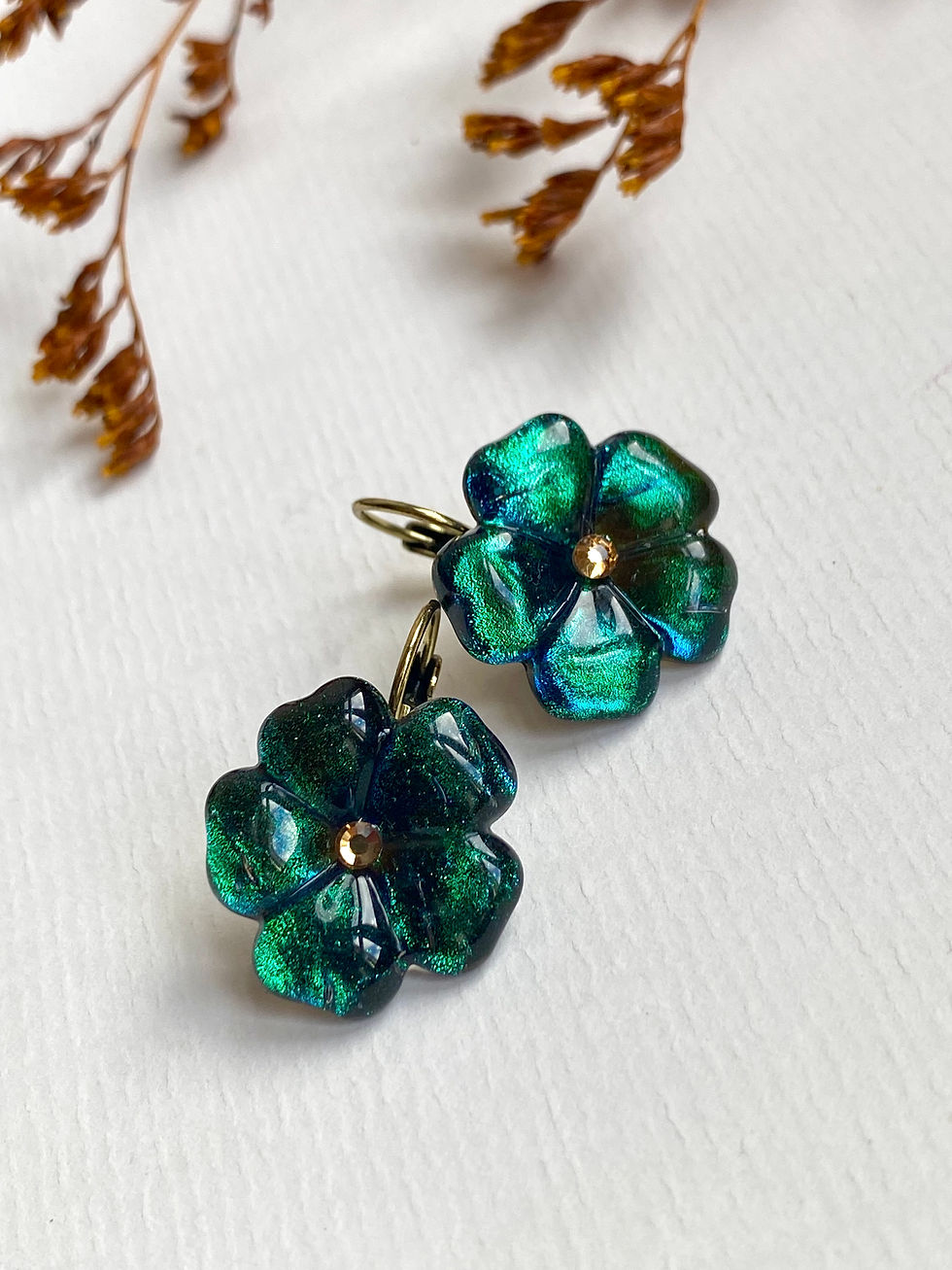 Miniature : Vitria , boucles d’oreilles en verre irisé 