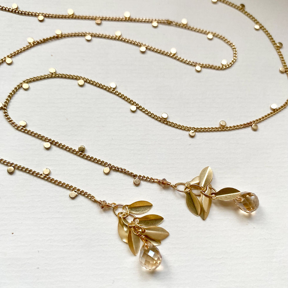 Sautoir fin champagne Geneve les bijoux de anne