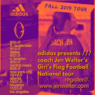 Fall Tour Dates Announced for Jen Welter Flag Football Camps Sponsored by adidas.
