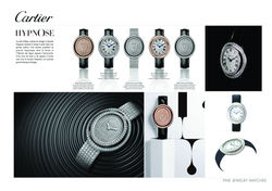 Montre Cartier Hypnose : boîtier ovale raffiné, lunette sertie de diamants, cadran guilloché avec ch