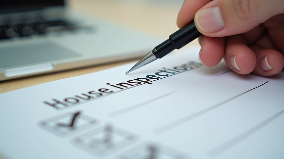 close-up view of house inspection checklist