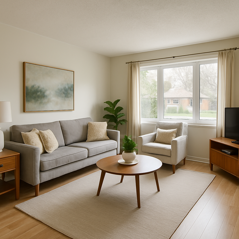 A clean and organized living room in a North York home