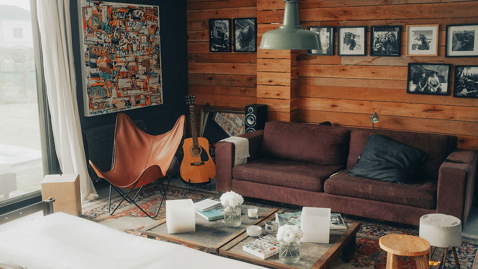 Homeowner decluttering a living room
