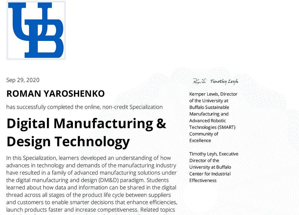 The State University of New York (Specialization) 'Digital Manufacturing & Design Technolo