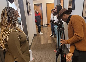 Casey Sunovia on set in Atlanta, Georgia directing a short film
