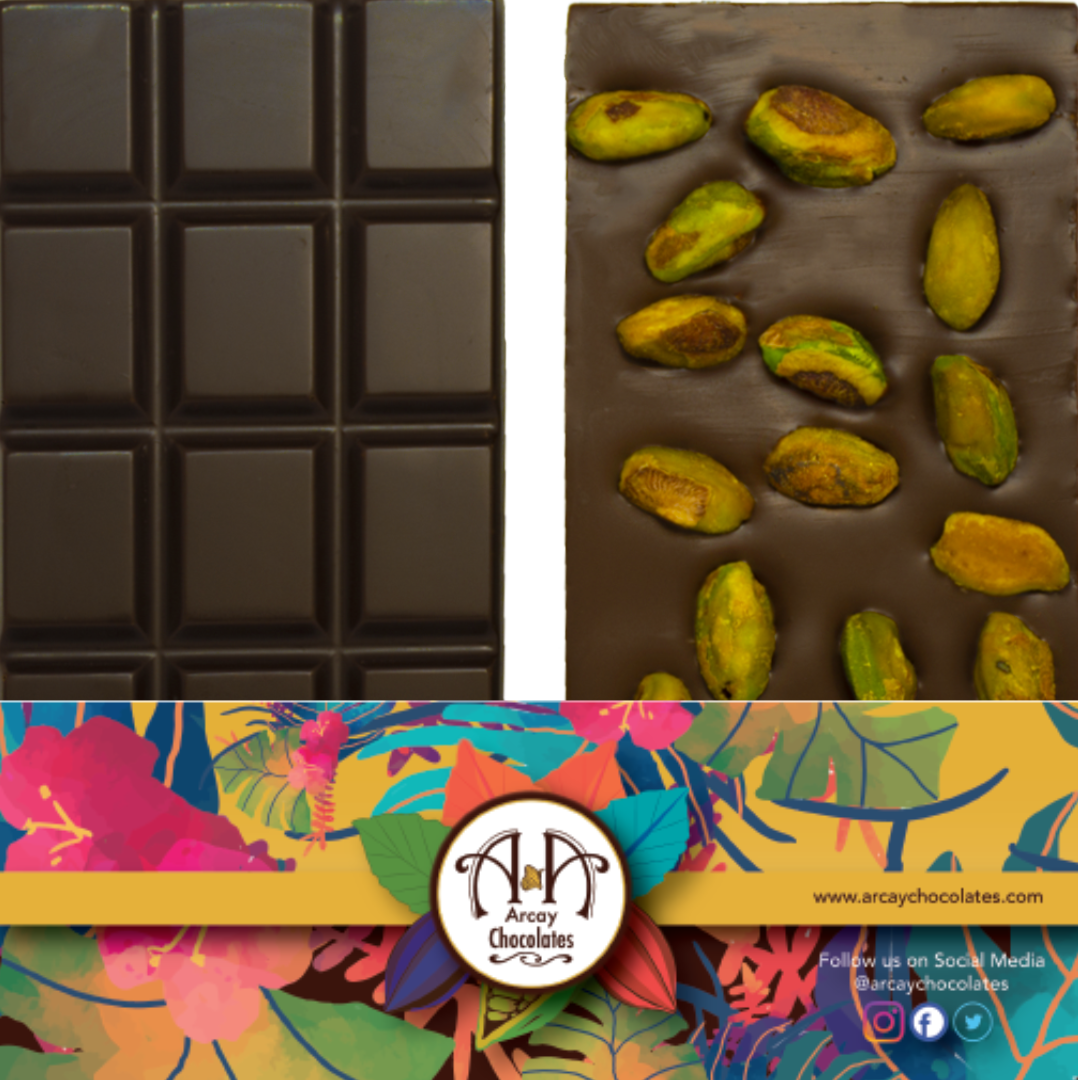 Dark Chocolate 70% Bar Pistachio & Sea Salt