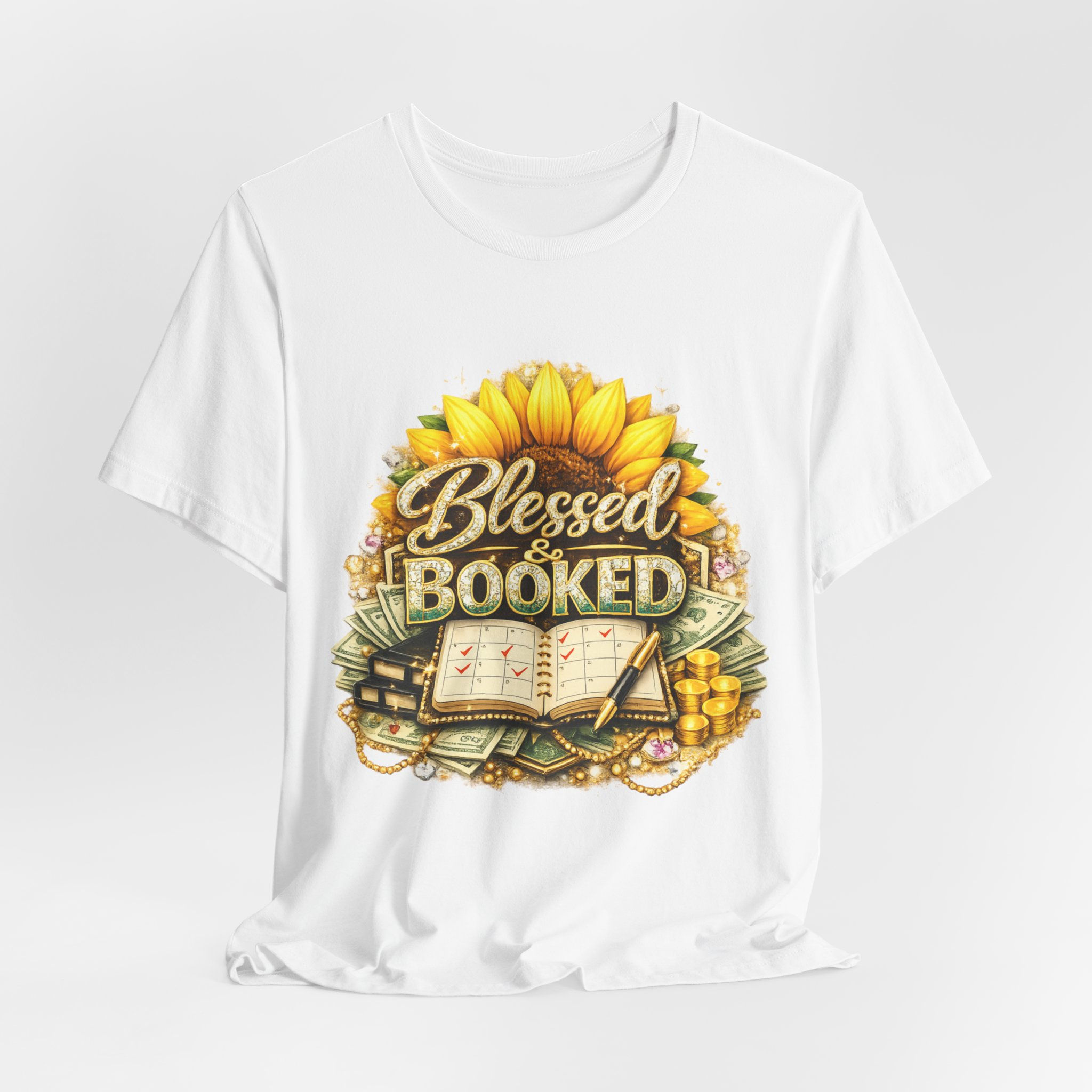 Booked & Blessed Tee – Elevated Purpose & Overflow Statement