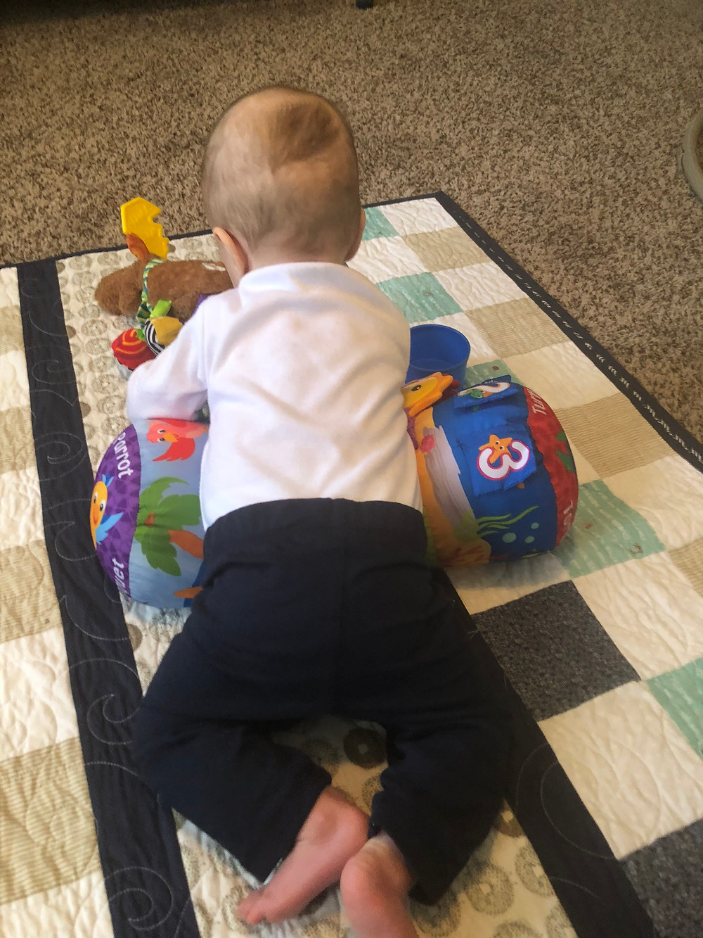 baby on bolster