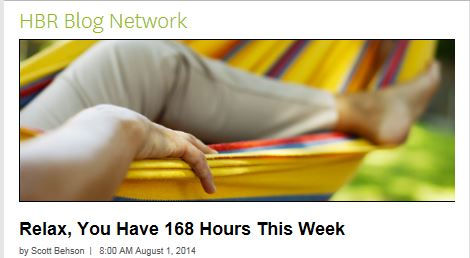 There Are 168 Hours in a Week: How Are You Using Yours?