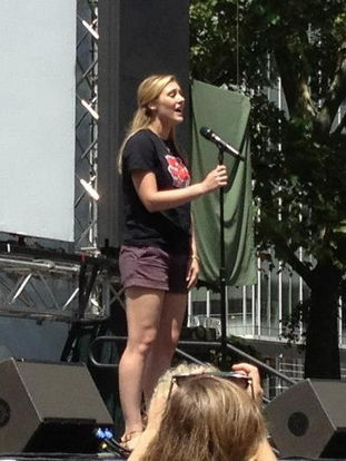 Steph Stephanie Martignetti singing Broadway in Bryant Park Nice Work if You Can Get it understudy to Kelli O'Hara directed by Kathleen Marshall