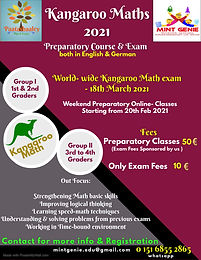 Kangaroo Math 2021 (For 3rd & 4th Graders)