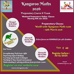 Preparatory Classes for Kangaroo Math -2026