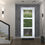 Thumbnail: Front Exterior Prehung FiberGlass Door Clear Glass / Manux 8555 White