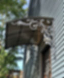 Elegant 1000 Series Metal Awning with 48-inch depth, offering stylish and durable outdoor shading in antique gold finish