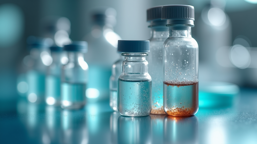 Close-up view of a laboratory setting with peptide samples